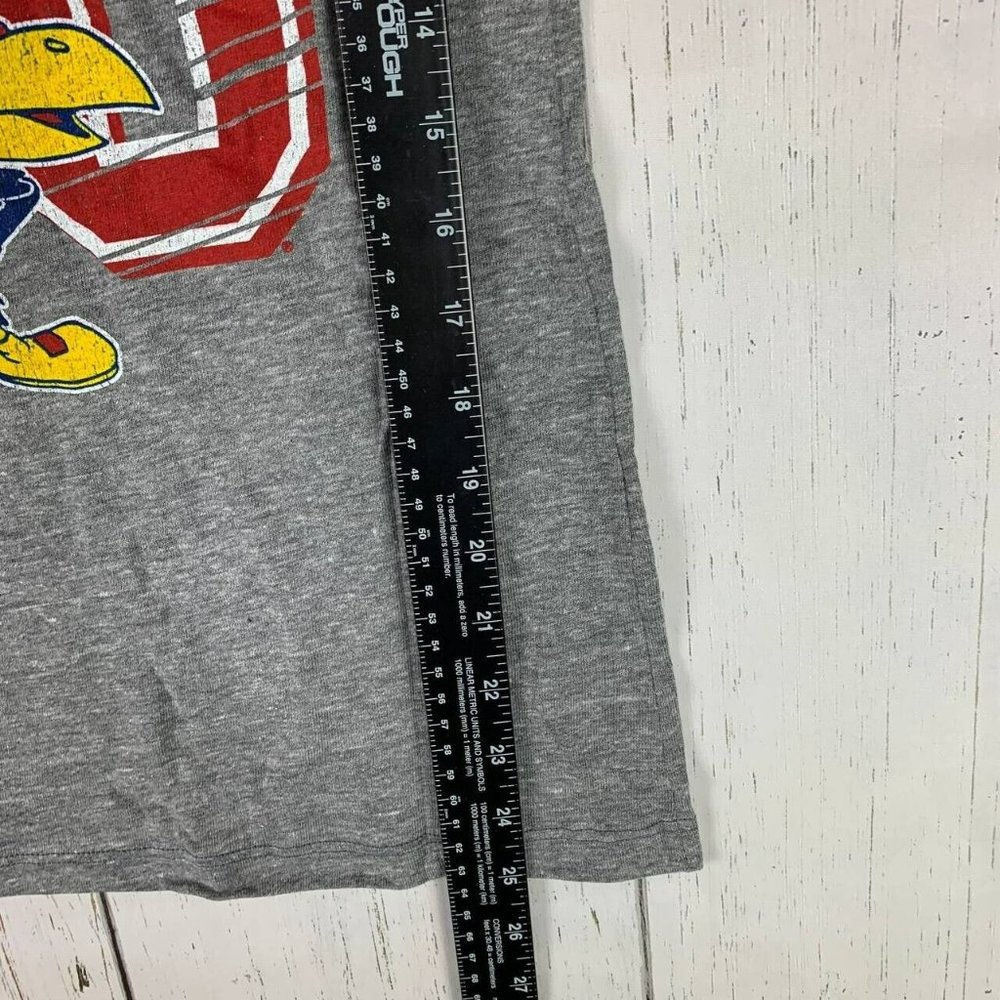 Kansas Jayhawks NCAA Small Adidas Casual T-Shirt Gray‎ New Women - Picture 4 of 6
